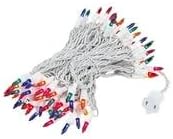 Novelty Lights 50 Feet 100 Bulb Incandescent Mini Light String, Multicolor with 6-Inch Spacing on White Wire, UL Listed Commercial Grade Indoor/Outdoor Mini Lights, Connectable End-to-End