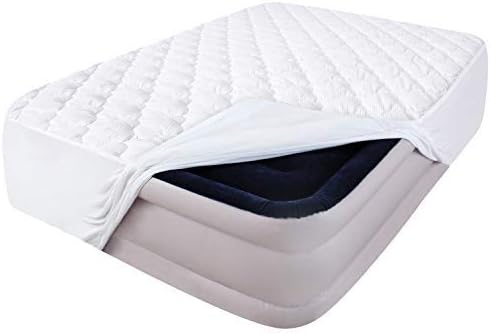 King Size Air Mattress Cover, Thick Quilted Mattress Topper King, Super Soft Breathable and Noiseless Down Alternative Fiber Pillow Top Mattress Pad with Deep Pocket Fits Up to 23 Inch Mattress