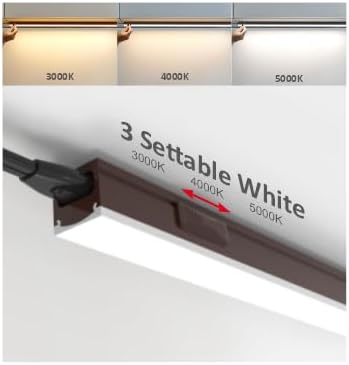 Under Cabinet Lighting Plug in, 32 Inch 1 Pc, Linkable AC120V 3CCT 3000K/4000K/5000K Ultra Slim, LED Under Cabinet Lights for Counter Light, Kitchen, Shelf, Sink, Workshop, Desk, Bronze