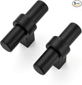 5 Pack Matte Black Cabinet Knobs - Kitchen Cabinet Knobs Black Cabinet Pulls for Kitchen Cabinet Drawer Stainless Steel Dresser Knobs for Cabinet Hardware 2in Length Single Hole T Bar Knbs