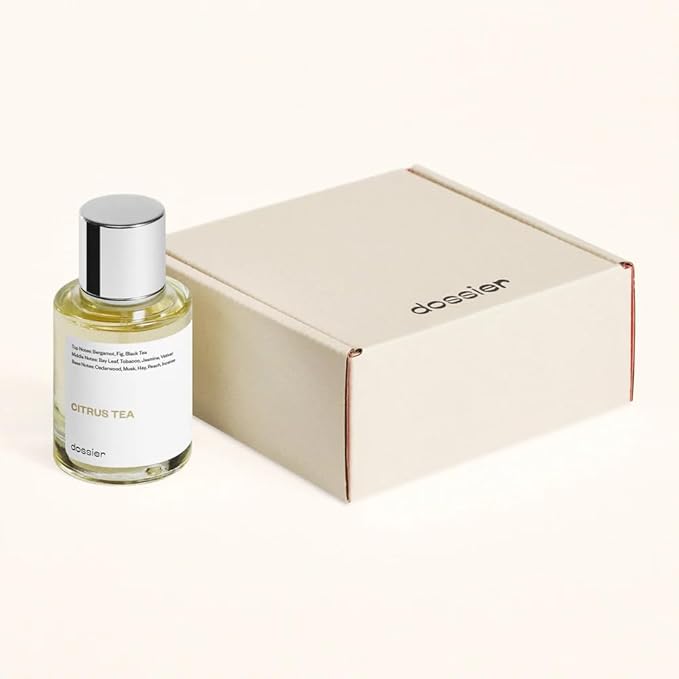Dossier - Citrus Tea 1.7 Fl oz (50ml) - Perfume Inspired by Labo Thé Noir - Pure Infused - Paraben Free - Vegan - For Women Men Unisex