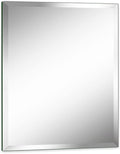 16"x20" Frameless Rectangle Wall Mirror with 1 inch Beveled Edge for Bathroom Vanity