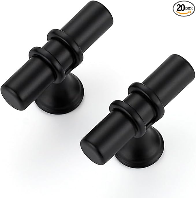 20 Pack Matte Black Cabinet Knobs - Kitchen Cabinet Knobs Cabinet Pulls for Kitchen Cabinet Drawer Stainless Steel Dresser Knobs for Cabinet Hardware 2in Length Single Hole