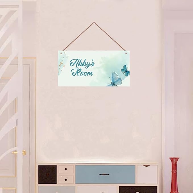 Personalized Signs Flowers Sign Bird Wall Art Decoration Exquisite Decorative Signs Custom Name for Kids Room Wall Art Decor Nursery Decor For Boys Bedroom Girls Room