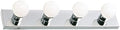 Design House Vanity Lighting, Steel Construction, 4 Vanity Lights, Dimmable, Uses four 60W Bulbs, Polished Chrome, 24.0 In. W x 4.3 In. H x 2.0 In. D, 500892