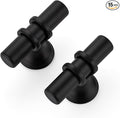 15 Pack Matte Black Cabinet Knobs - Kitchen Cabinet Knobs Black Cabinet Pulls for Kitchen Cabinet Drawer Stainless Steel Dresser Knobs for Cabinet Hardware 2 Inch Length Single Hole T Bar
