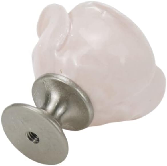 4pcs Light Pink Rose Flower Ceramic Knobs for Cabinet Drawer Door Pull Handles Dresser