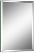 18"x24" Frameless Rectangle Wall Mirror with 1 inch Beveled Edge for Bathroom Vanity