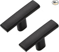 50 Pack Black Cabinet Pulls - Curved Matte Knobs for Kitchen Drawer Solid Dresser Hardware 1-3/4 Inch Length Single Hole