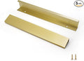 3 Pack 8"(200mm) Overall Length Overall Length Edge Finger Pull, Brushed Brass Aluminium Hidden Furniture Wardrobe Cabinet Drawer Pull Long Concealed Furniture Closet Door Handle, 3699S