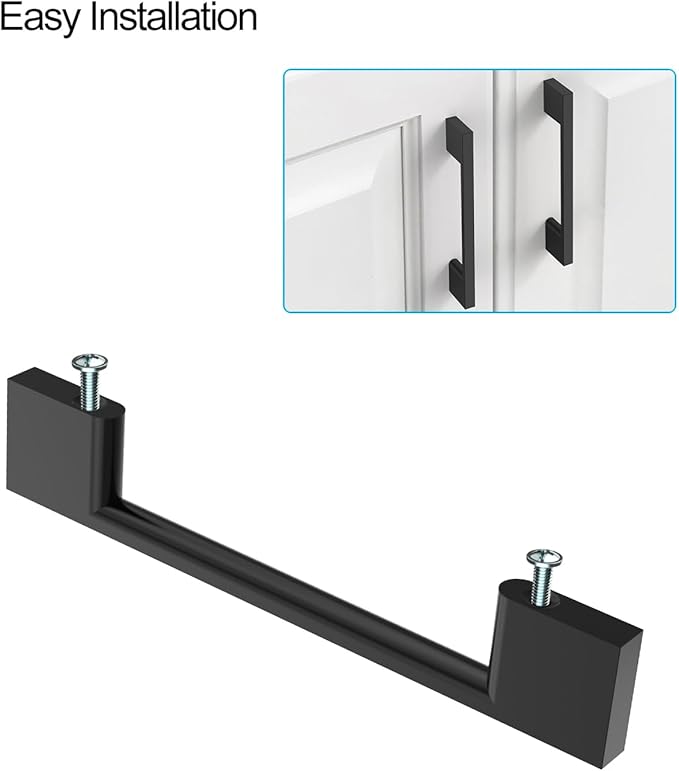 10 Pack Matte Black Cabinet Pulls 6.25 Inch Cabinet Handles Kitchen Cabinet Hardware Kitchen Handles for Cabinets Black Dresser Pulls Drawer Handle