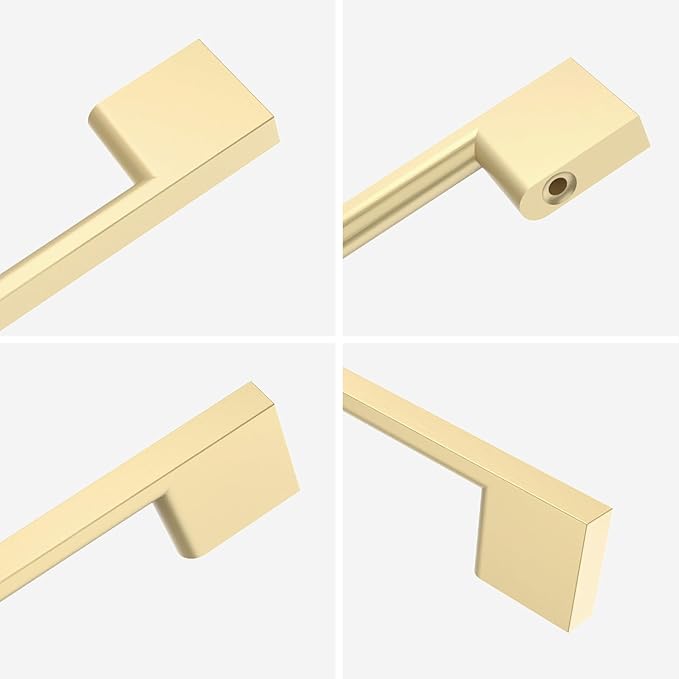 10 Pack Brushed Gold Cabinet Pulls 7.5 Inch Handles for Kitchen Cabinets, Brass Dresser Pulls, Hardware