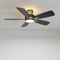 TALOYA Ceiling Fans with Lights and Remote, 46 Inch Low Profile Ceiling Fan with Light, Flush Mount, Reversible, 3CCT, Dimmable Modern Ceiling Fan for Bedroom, Living Room, Outdoor Patio, Black Gold