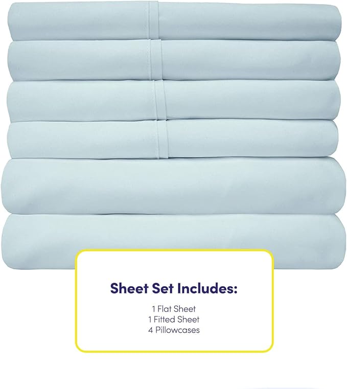 Queen Sheets Aqua - 6 Piece 1500 Supreme Collection Fine Brushed Microfiber Deep Pocket Queen Sheet Set Bedding - 2 Extra Pillow Cases, Great Value, Queen, Aqua