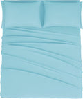 Mejoroom California King Size Sheet Set - Soft Microfiber Bed Sheets,Deep Pocket Fitted Sheet, Breathable, Wrinkle & Fade Resistant - 4 Piece (California King,Baby Blue)