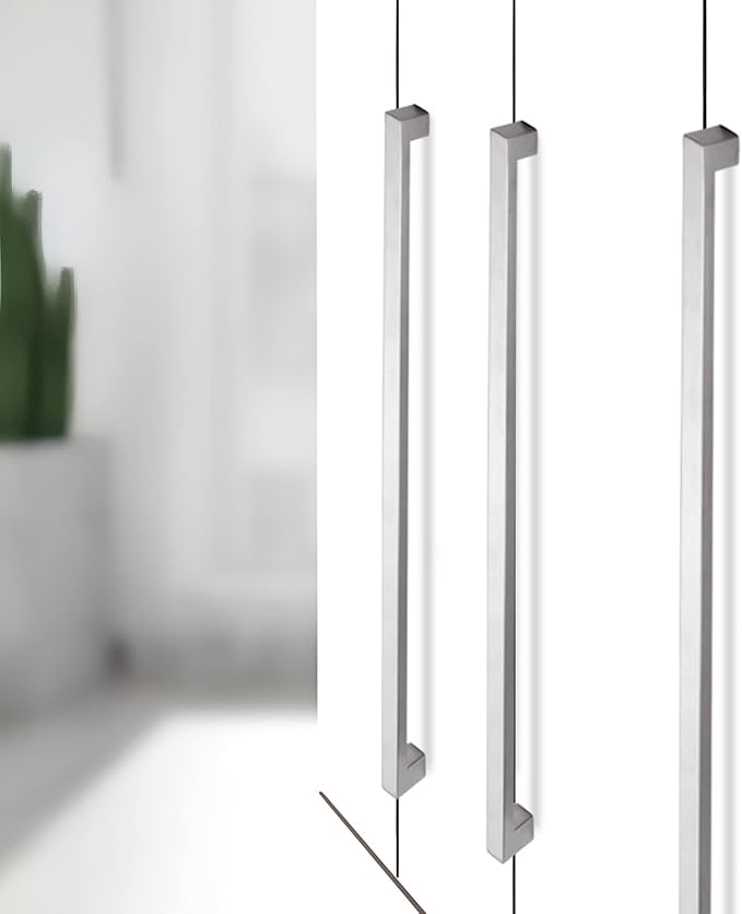 Cabinet Pulls Brushed Nickel Cabinet Handles Square Drawer Pulls, 5 Pack 7-1/2 Inch Stainless Steel Kitchen Door Cupboard Cabinet Handles, Cabinet Hardware Drawer Handles, 192mm Hole Centers