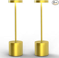 Cordless Table Lamp – 2 Pack Rechargeable Table Lamps, 5000mAh Battery Operated Lamp with 3-Color Dimmable Light, Outdoor Table Lamp for Bedroom, Restaurant, Patio, Home Décor (Gold)