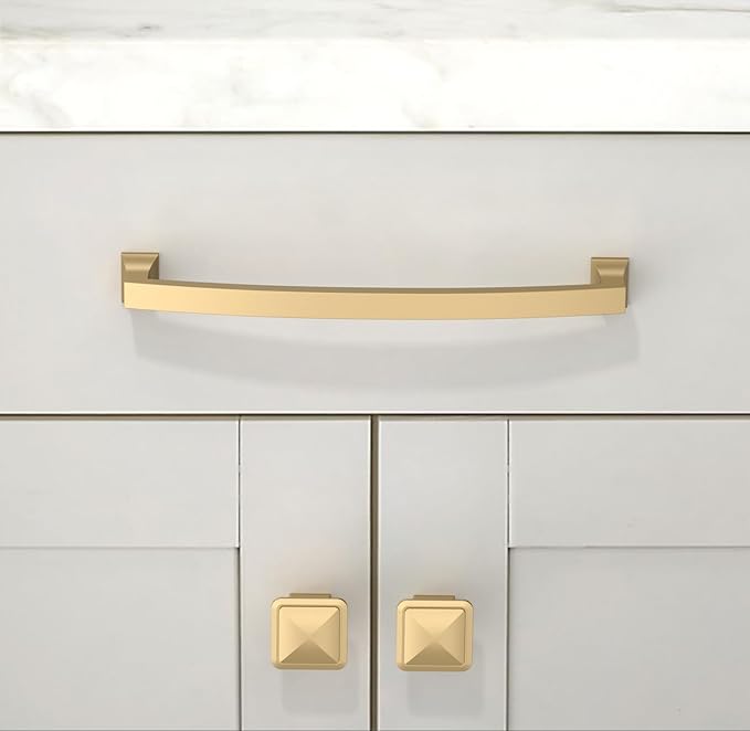 10 Pack Champagne Bronze Cabinet Pulls 6.3 Inch(160mm) Kitchen Cabinet Handles Solid Zinc Alloy Cabinet Hardware Drawer Pulls