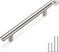 homdiy Cabinet Handles Brushed Nickel Cabinet Pulls - HD201SNB Cabinet Hardware 10 Pack 4in Hole Centers Cabinet Door Handles for Kithen Cabinets