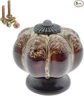 5 Pack Vintage Ceramic Pumpkin Cabinet Knobs, Kitchen Cabinet Drawers Dresser Cupboard Pull Handles Door Pulls with 5 Kinds of Screws (Leopard Print -White)