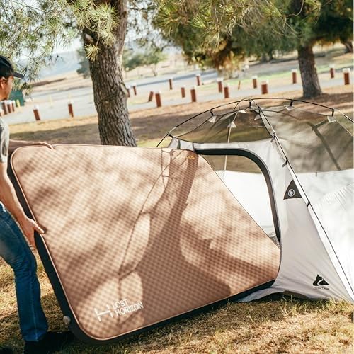 LOSTHORIZON Air & Foam Camping Mattress, Self-Inflating Sleeping Pad, 4.5" Thick, with Pump Sack, Full