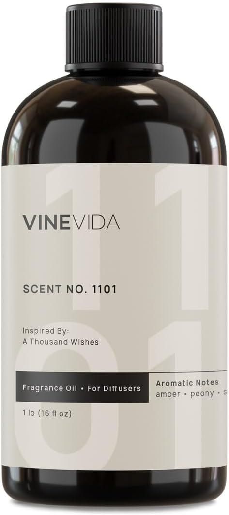 VINEVIDA [16 Fl Oz] Scent NO. 1101 Fragrance Oil for Cold Air Diffusers, Aromatic Notes of Amber Peony Starfruit, Essential Oils for Diffuser Oil Refill & Air Freshener Room Spray