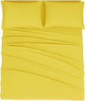 Mejoroom King Size Bed Sheet Set - Hotel Luxury 1800 Bedding Sheets & Pillowcases - 16" Deep Pocket Fitted Sheet, Soft, Breathable, Wrinkle & Fade Resistant - 4 Piece(King,Yellow)