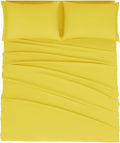 Mejoroom Full Size Sheet Sets - Hotel Luxury 1800 White Sheet - 16 Inch Deep Pocket Bed Sheets, Extra Soft, Breathable, Wrinkle, Fade & Stain Resistant - 4 Piece (Full, Yellow)