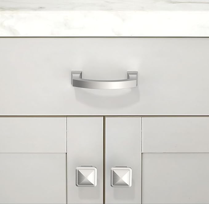 10 Pack Brushed Satin Nickel Cabinet Pulls 3 Inch(76mm) Kitchen Cabinet Handles Solid Zinc Alloy Cabinet Hardware Drawer Pulls