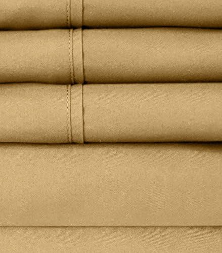 Twin XL Size Bed Sheets - 4 Piece 1500 Supreme Collection Fine Brushed Microfiber Deep Pocket Twin X-Large Sheet Set Bedding - 1 EXTRA PILLOW CASES, GREAT VALUE, Twin XL, Camel
