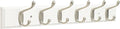 Franklin Brass Heavy Duty (1-Pack) 27' Coat/Hat Rack Wall Mount Pure White 6 Hooks Mounted Hanging Rail for Clothes, Towels, Purses, Bags, Kitchen, Entry, Closet Organizer FBHDCH6-WSE-R