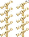 10pcs Cabinet Knobs Single Hole,Bamboo Shape Kitchen Cupboard Dresser Closet Drawer Door Handles Pulls Gold
