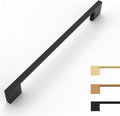 10 Pack Matte Black Cabinet Pulls - 8.8 Inch Cabinet Handles - Black Kitchen & Dresser Pulls