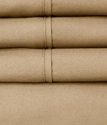 Twin XL Size Bed Sheets - 4 Piece 1500 Supreme Collection Fine Brushed Microfiber Deep Pocket Twin X-Large Sheet Set Bedding - 1 EXTRA PILLOW CASES, GREAT VALUE, Twin XL, Taupe
