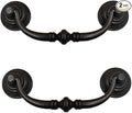 2PCS Retro Dresser Drawer Drop Bail Pulls Handles Classic Metal Swing Handles Hole Centers for Kitchen Bedroom Decoration (Iron Black)