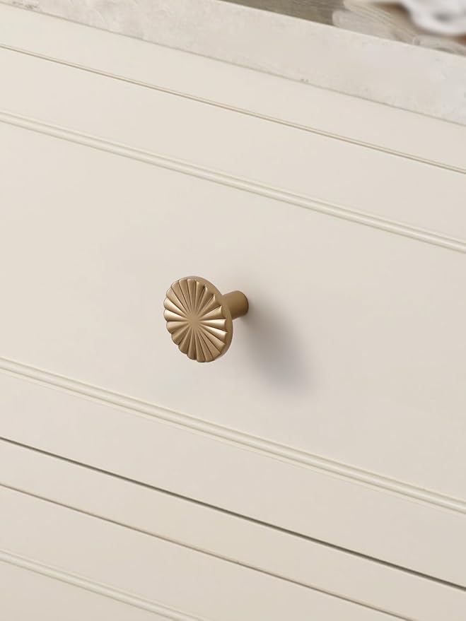 5 Pack Champagne Bronze Cabinet Knobs Flat Drawer Pulls Kitchen Cupboard Bathroom Dresser Cabinet Hardware Handles Zinc Alloy