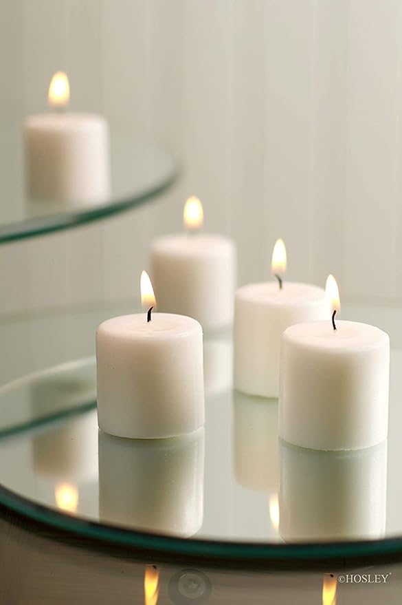 Hosley Unscented White Votive Candles, 72-Pack – Clean-Burning, Long-Lasting 10-12 Hour Burn – Ideal for Weddings, Home Décor, Spa, Events – Bulk Value for Versatile Use