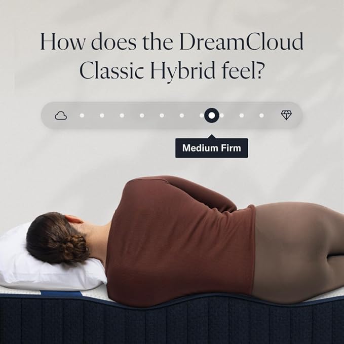DreamCloud Classic 12" Full Mattress - Luxury Hybrid Gel Memory Foam - 365 Night Trial - Fiberglass Free - Forever Warranty - Mattress in a Box - CertiPUR-US Certified