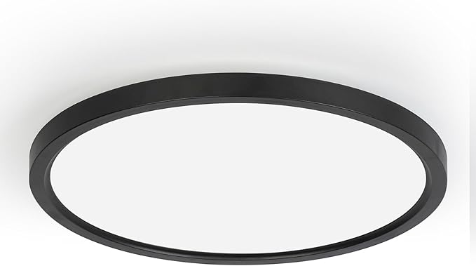 TALOYA 10 Inch Black LED Ceiling Light Fixture Flush Mount, 5-in-1 CCT Selectable (3000K/3500K/4000K/5000K/6500K), 2000LM 0.94inch Thickness Low Profile Surface Mounted Light Fixture for Hallway