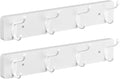 2 Pack Coat Rack Wall Mount - White Coat Hooks Wall Mounted for Sunglasses Jackets Hats Purse Dog Leashes Towels - Coat Hanger for Entryway Closet Mudroom Laundry Room Bathroom