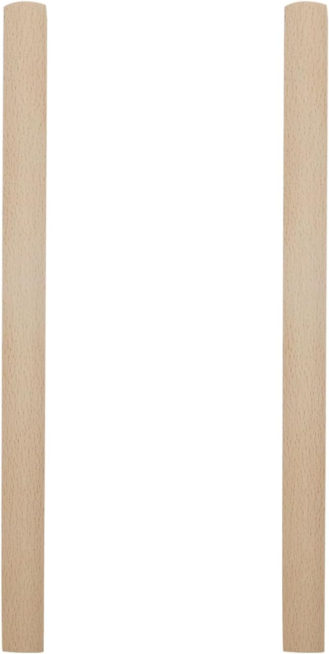 10Pcs Unfinished Beech Wood Solid Furniture Pulls Handles,Unfinished Unpainted Paintable Wooden Cupboard Closet Drawer Handle Pull,Length 11.81",Hole Dis.8.82"