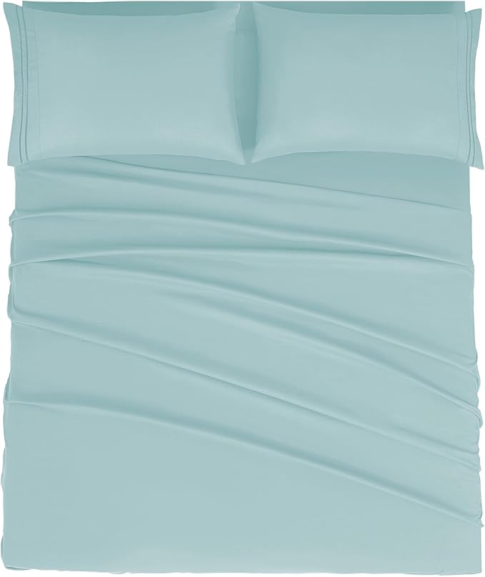 Mejoroom Queen Size Sheet Set - Hotel Luxury 1800 Bedding Sheets & Pillowcases - Deep Pocket Fitted Sheet, Soft, Breathable, Wrinkle & Fade Resistant - 4 Piece (Queen, Grayish Green)