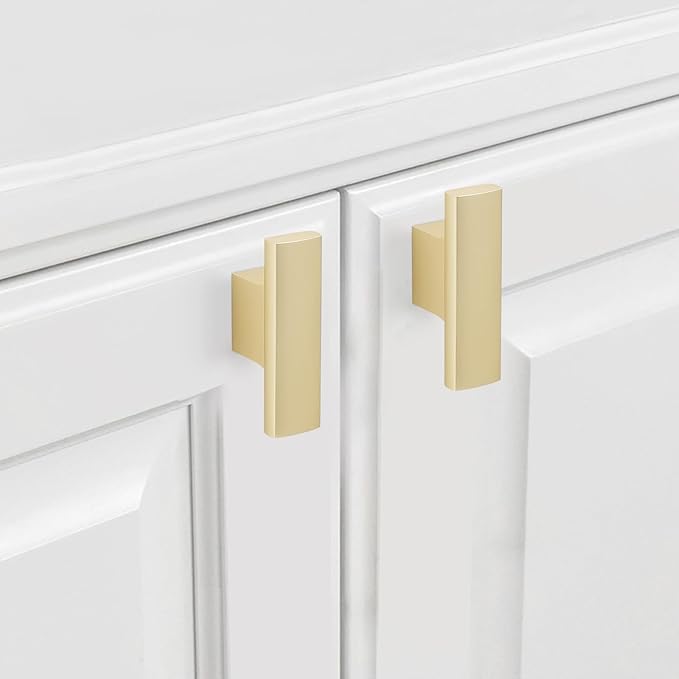 2 Pack Kitchen Cabinet Knobs Brushed Gold Cabinet Knobs Drawer Knobs Solid Kitchen Hardware