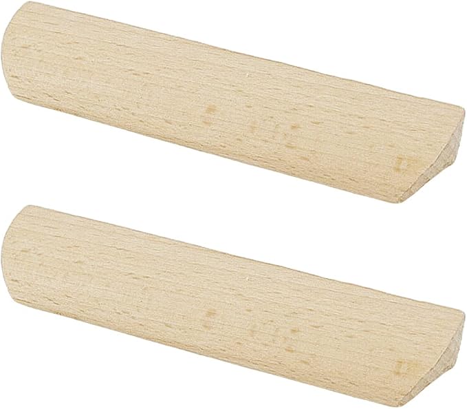 2Pcs Unfinished Wood Solid Furniture Pulls Handles,Unfinished Unpainted Paintable Wooden Handles Cupboard Closet Drawer Handle Pull,Length 4.84",Hole Dis.3.78"