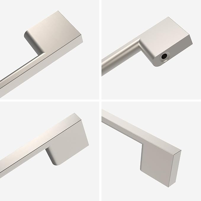10 Pack Nickel Cabinet Pulls - 6.25 Inch Brushed Satin Nickel Cabinet Handles for Dressers and Kitchen Cabinets