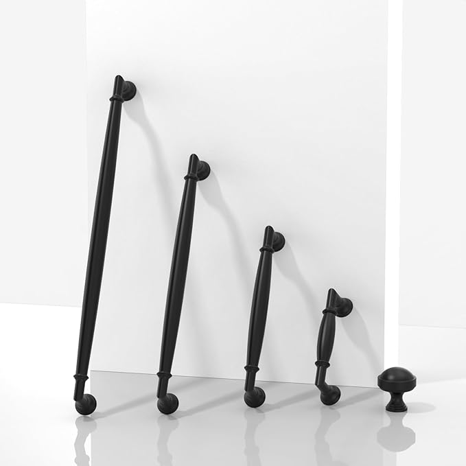 10 Pack Matte Black Cabinet Pulls 5 Inch(128mm) Kitchen Cabinet Handles Solid Zinc Alloy Cabinet Hardware Drawer Pulls