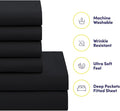 RV Short Queen Comforter Set for RV Camper - Comforter Set with Fitted & Flat Sheet, 4 Pillowcases - Tailored for RV Short Queen Beds - Cozy Essentials for Your RV Bedroom, Black