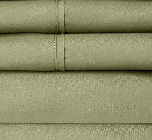 Queen Sheets Sage - 6 Piece 1500 Supreme Collection Fine Brushed Microfiber Deep Pocket Queen Sheet Set Bedding - 2 Extra Pillow Cases, Great Value, Queen, Sage