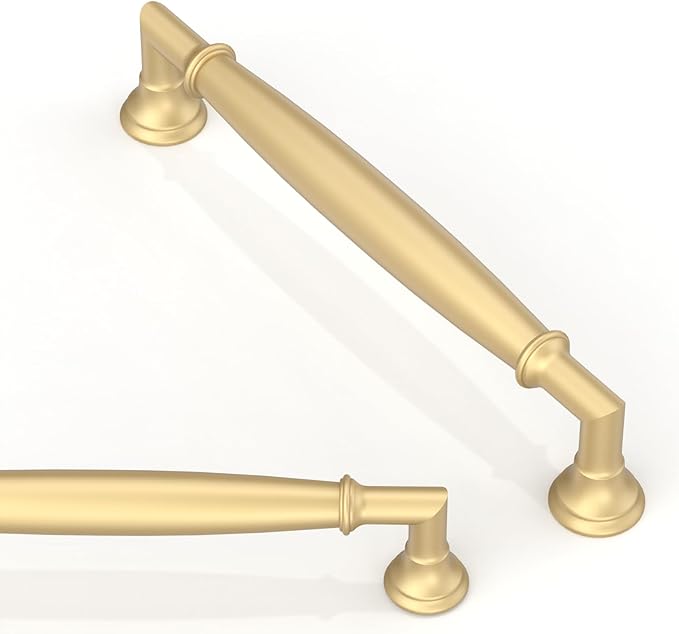 10 Pack Brushed Gold Cabinet Pulls 5 Inch(128mm) Kitchen Cabinet Handles Solid Zinc Alloy Cabinet Hardware Drawer Pulls