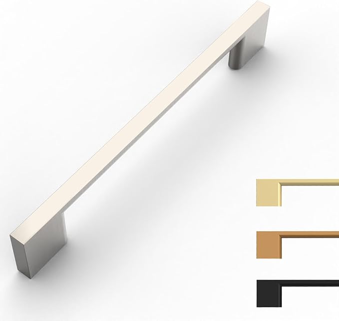 10 Pack Nickel Cabinet Pulls - 6.25 Inch Brushed Satin Nickel Cabinet Handles for Dressers and Kitchen Cabinets